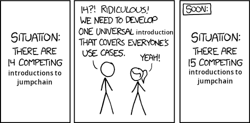 The XKCD comic about competing standards, but it’s about competing jumpchain introductions instead